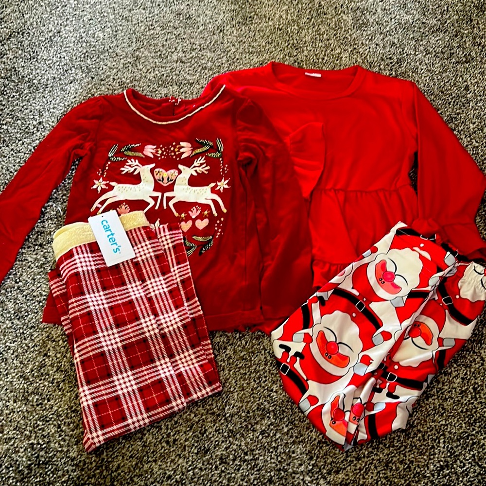 Girls 4T Matching Christmas Long sleeve sets